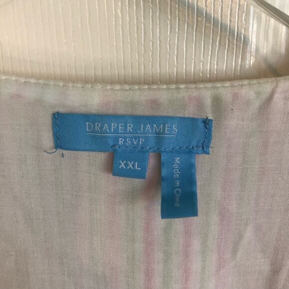 Draper James RSVP Size XXL Seersucker Green Pink Striped Wrap Dress Puff Sleeve - Picture 3 of 7